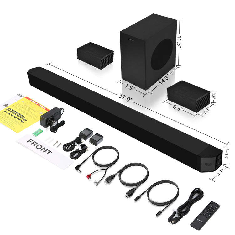 5.1.2 Premium Sound Bar with Dolby Atmos with the true wireless satellite speakers